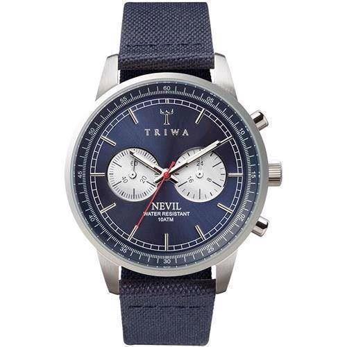 Image of Triwa Blue Steel Nevil herreur med chrongraph og canvas rem, ANEST108CL060712